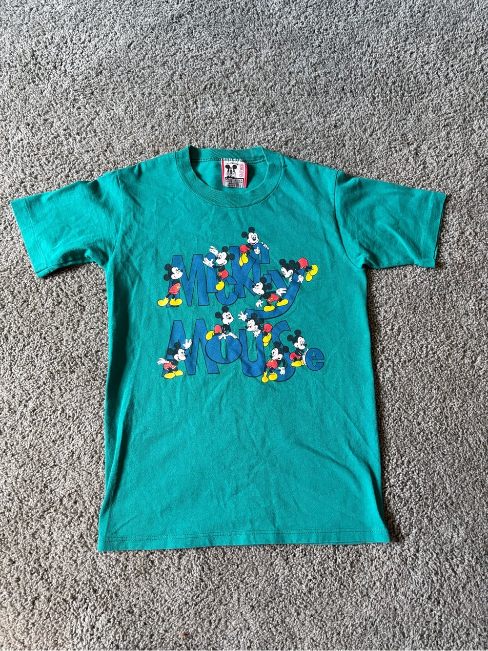 Vintage Disney Mickey Mouse Shirt Kids Size L 14-16 Made In USA 90s Cotton